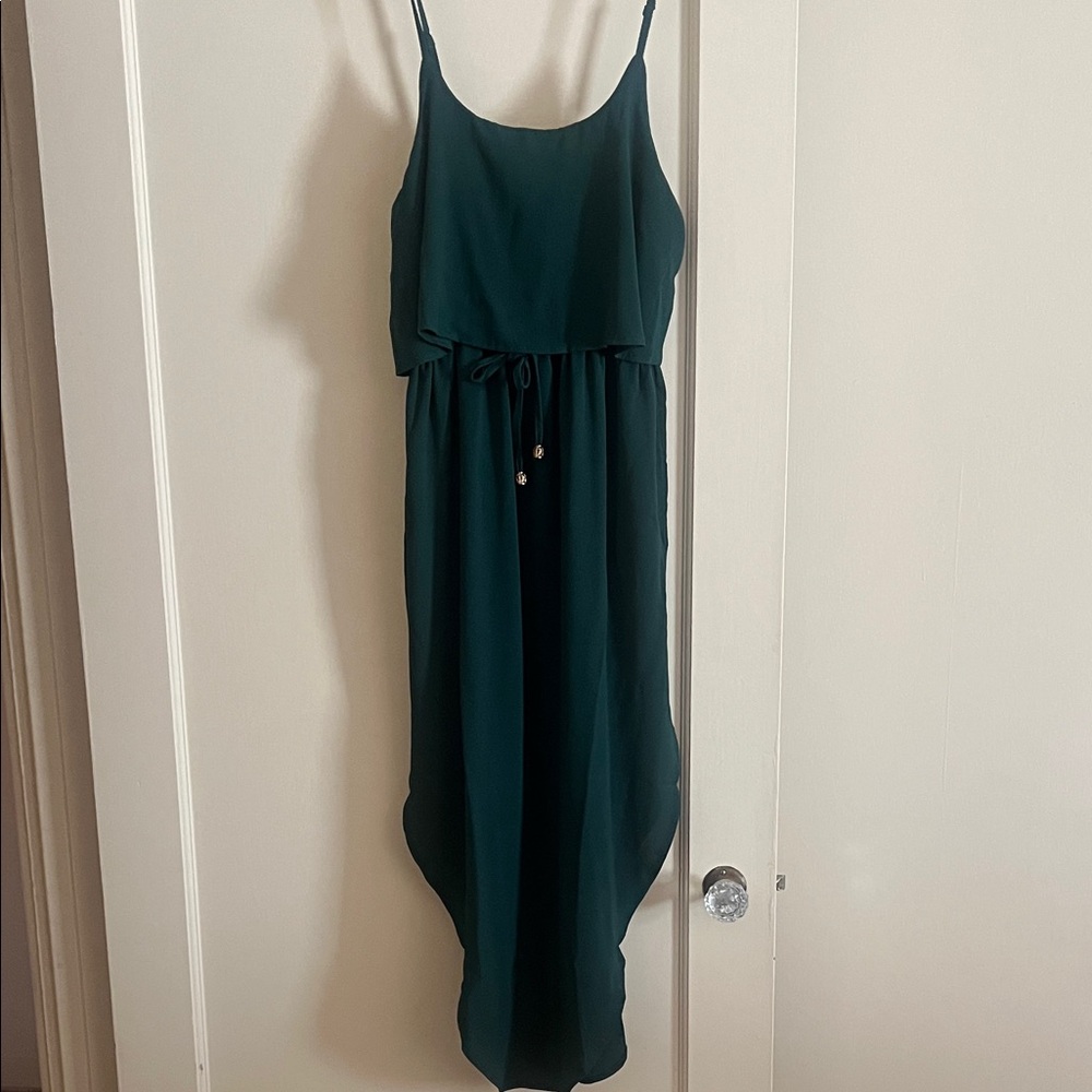 Elegant Green Sleeveless Maxi Dress
